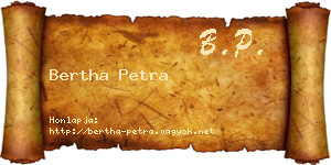 Bertha Petra névjegykártya