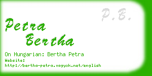 petra bertha business card